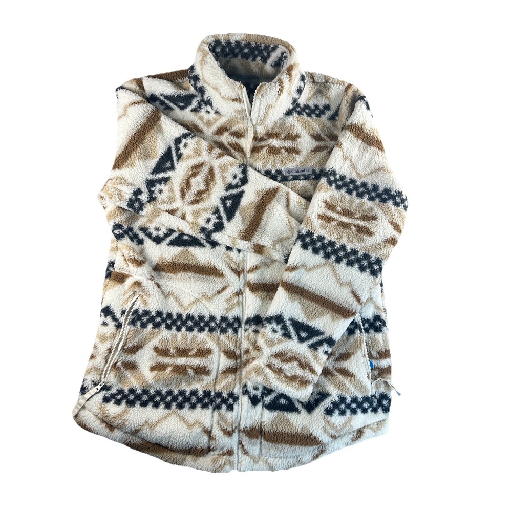 Columbia Women's XL Sherpa Fleece Jacket Southwestern Print NWT